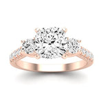 Primrose Diamond Matching Band Only ( Engagement Ring Not Included) For Ring With Cushion Center rosegold