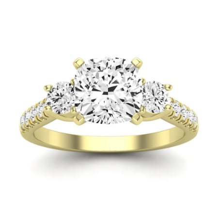 Primrose Diamond Matching Band Only ( Engagement Ring Not Included) For Ring With Cushion Center yellowgold