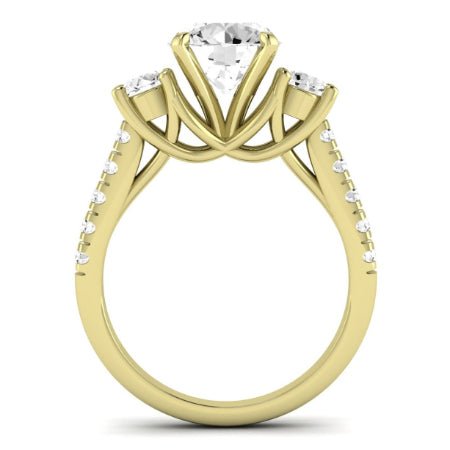Primrose Diamond Matching Band Only ( Engagement Ring Not Included) For Ring With Round Center yellowgold