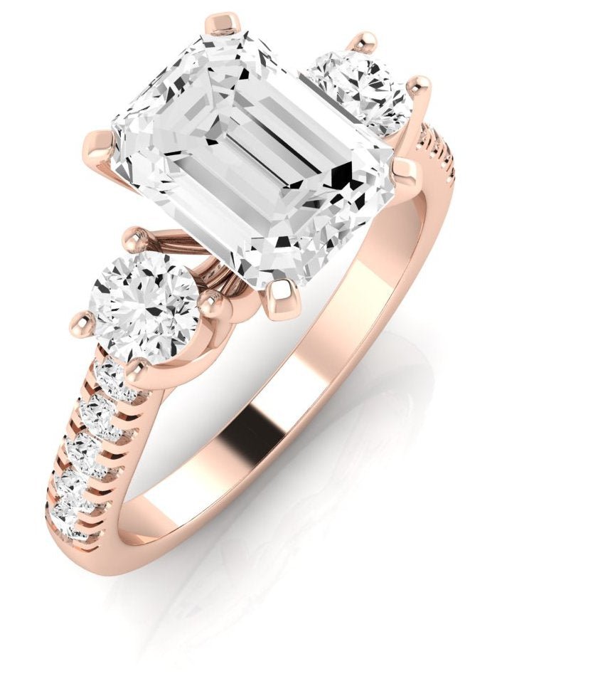 Primrose Emerald Diamond Engagement Ring (Lab Grown Igi Cert) rosegold