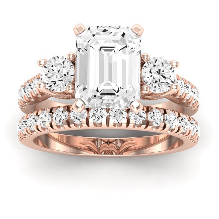 Primrose Emerald Diamond Bridal Set (Lab Grown Igi Cert) rosegold