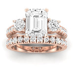 Primrose Emerald Moissanite Bridal Set rosegold