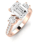 Primrose Emerald Moissanite Bridal Set rosegold