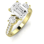 Primrose Emerald Moissanite Bridal Set yellowgold