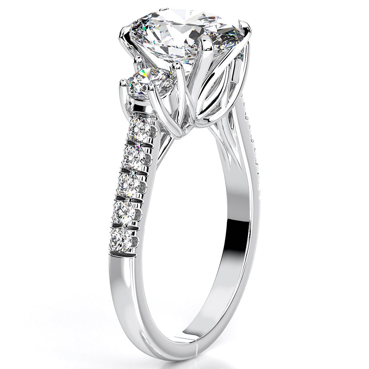 Primrose Oval Diamond Engagement Ring (Lab Grown Igi Cert) whitegold