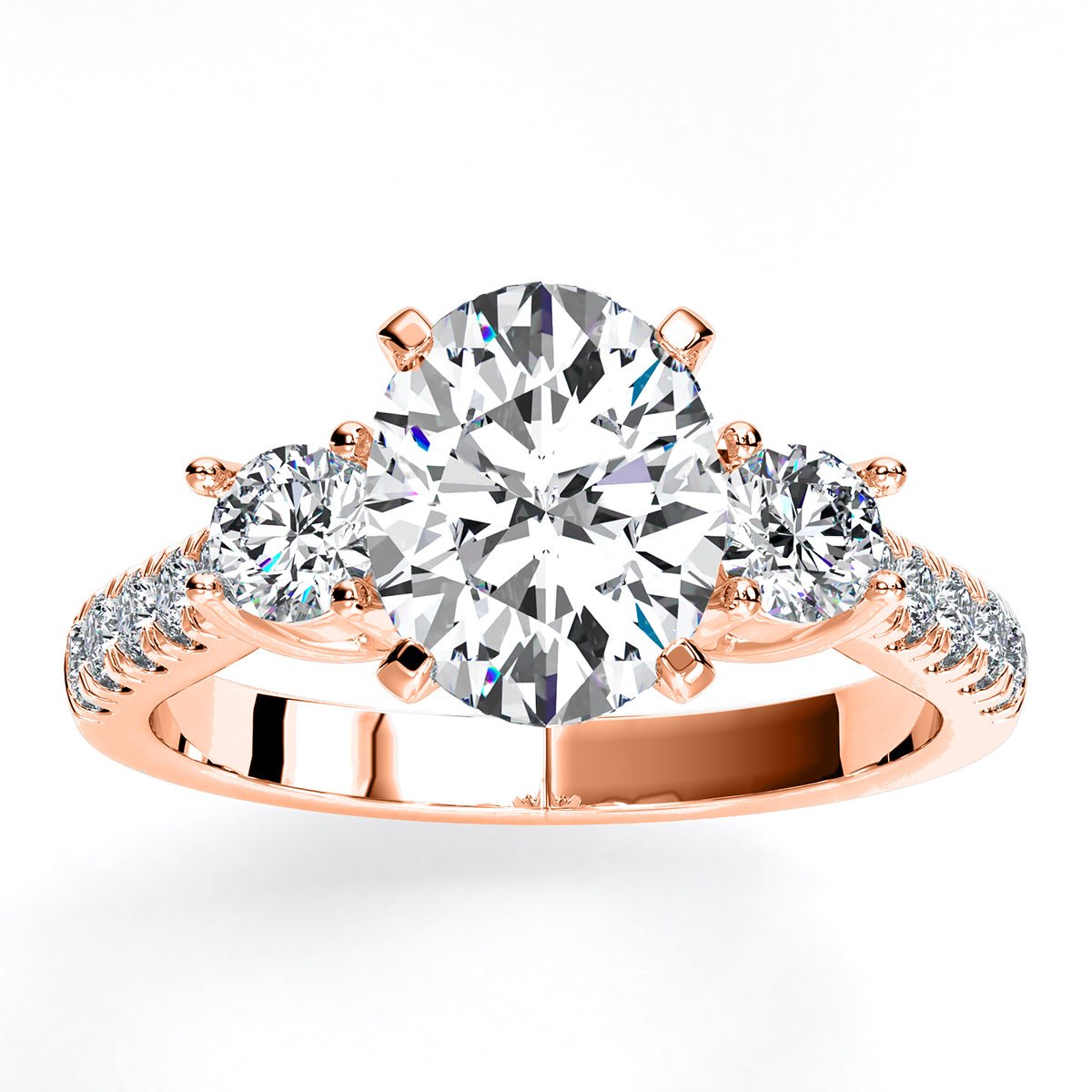 Primrose Oval Diamond Engagement Ring (Lab Grown Igi Cert) rosegold