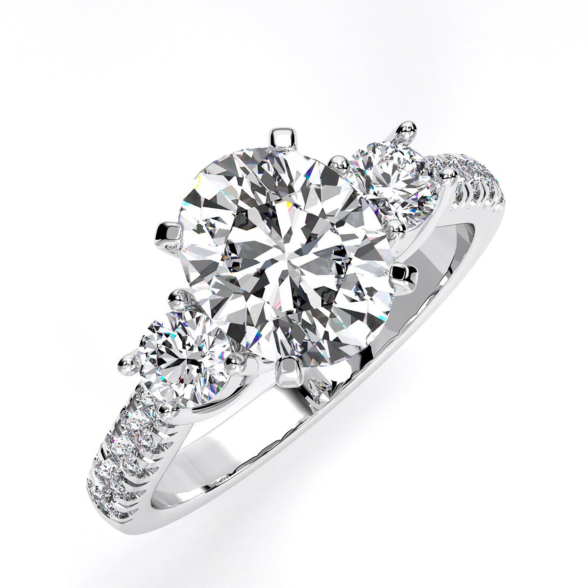 Primrose Oval Diamond Engagement Ring (Lab Grown Igi Cert) whitegold