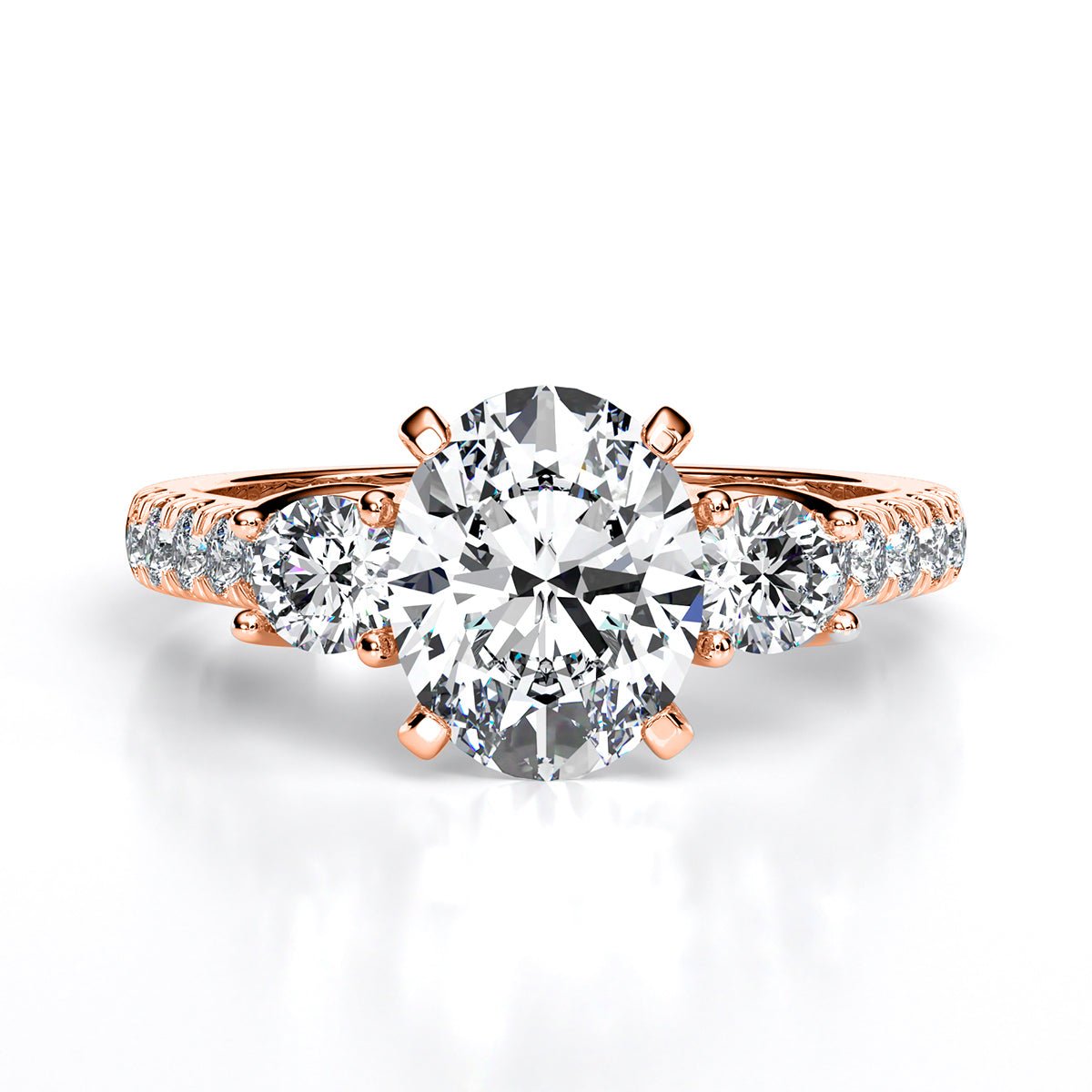 Primrose Oval Moissanite Engagement Ring rosegold