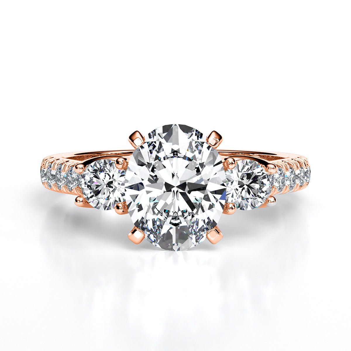 Primrose Oval Moissanite Engagement Ring rosegold