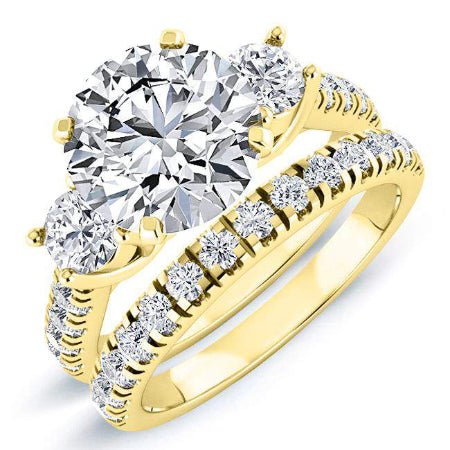 Primrose Round Diamond Bridal Set (Lab Grown Igi Cert) yellowgold