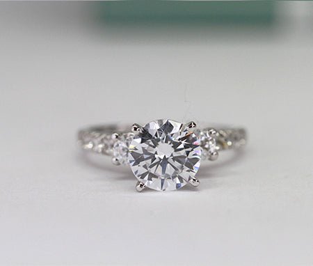 Primrose Round Diamond Engagement Ring (Lab Grown Igi Cert) whitegold