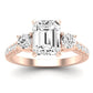 Primrose Emerald Diamond Engagement Ring (Lab Grown Igi Cert) rosegold