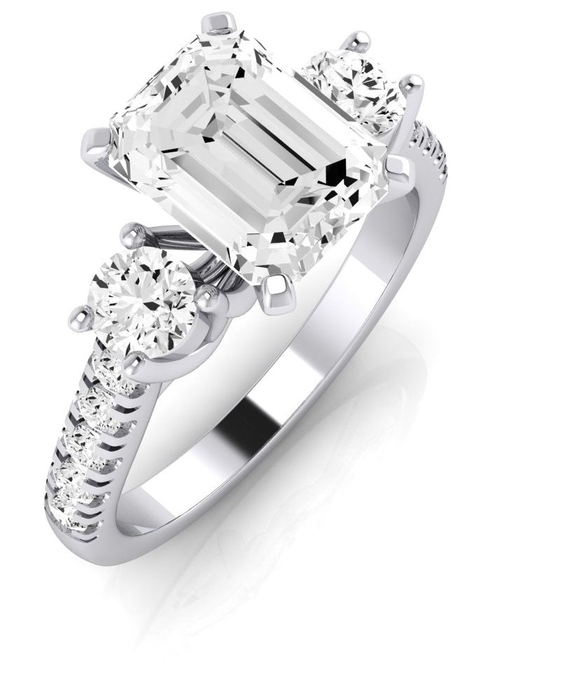 Primrose Emerald Diamond Engagement Ring (Lab Grown Igi Cert) whitegold