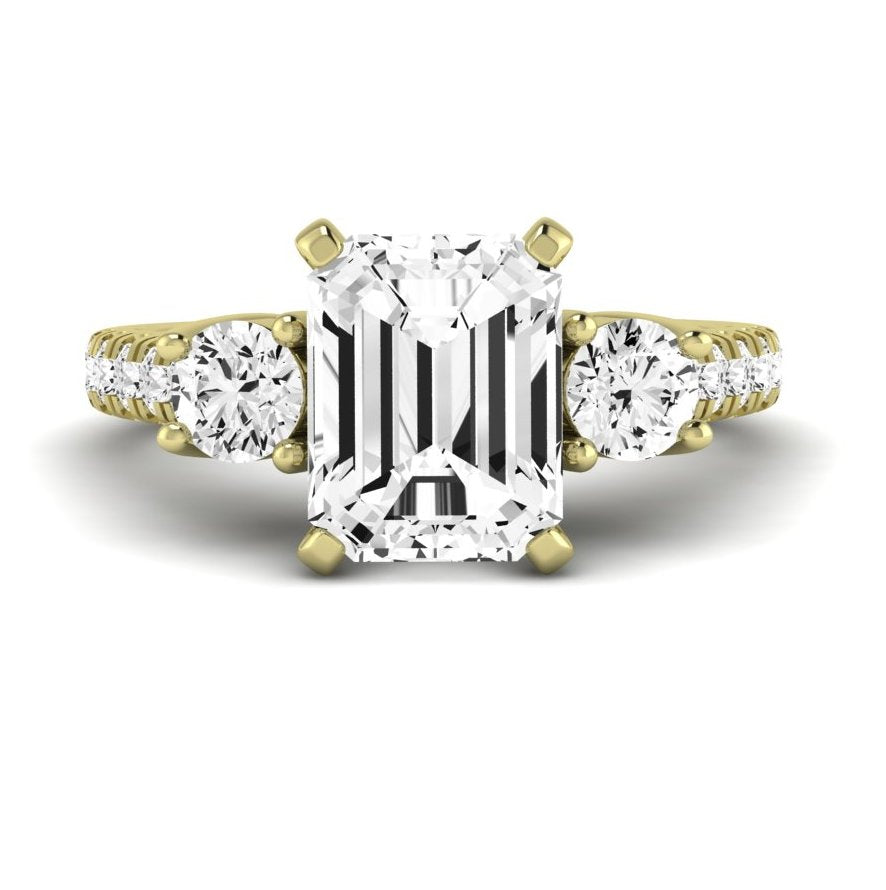 Primrose Emerald Diamond Engagement Ring (Lab Grown Igi Cert) yellowgold