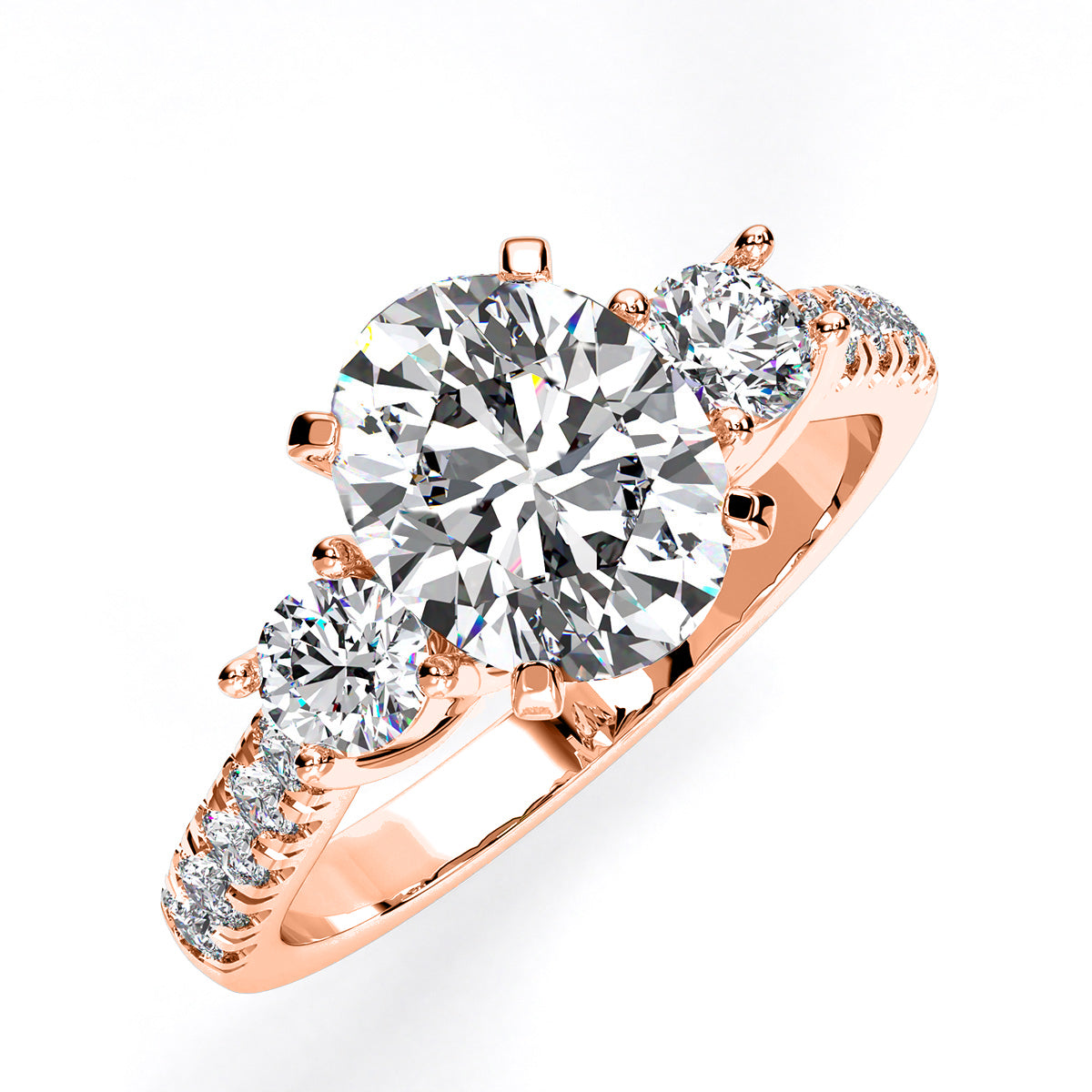 Primrose Oval Diamond Engagement Ring (Lab Grown Igi Cert) rosegold