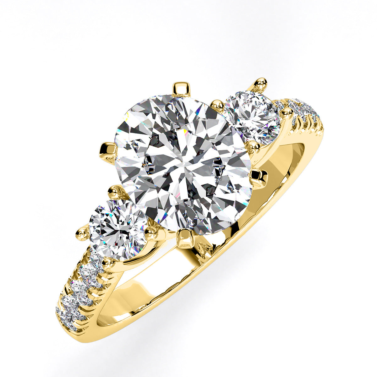Primrose Oval Diamond Engagement Ring (Lab Grown Igi Cert) yellowgold