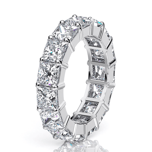 Princess Cut Moissanite Eternity Band