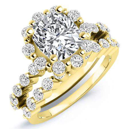 Privet Cushion Diamond Bridal Set (Lab Grown Igi Cert) yellowgold