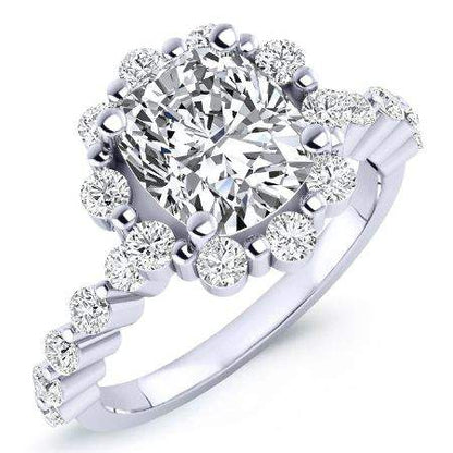 Privet Cushion Diamond Engagement Ring (Lab Grown Igi Cert) whitegold