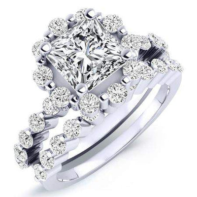 Privet Princess Moissanite Bridal Set whitegold