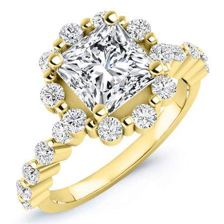 Privet Princess Moissanite Engagement Ring yellowgold