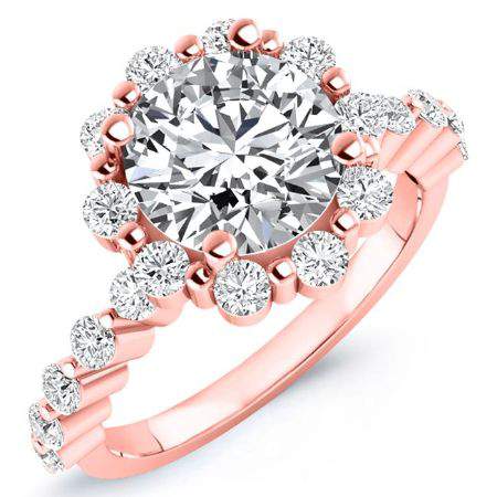 Privet Round Moissanite Engagement Ring rosegold