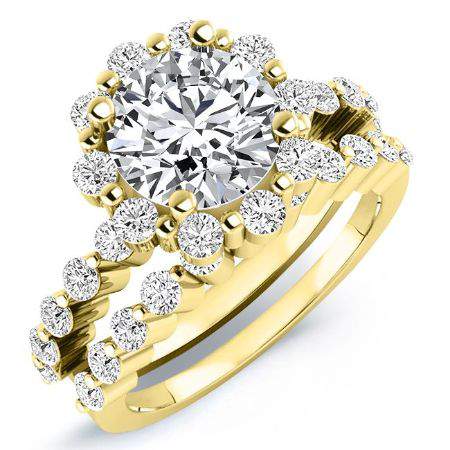 Privet Round Diamond Bridal Set (Lab Grown Igi Cert) yellowgold