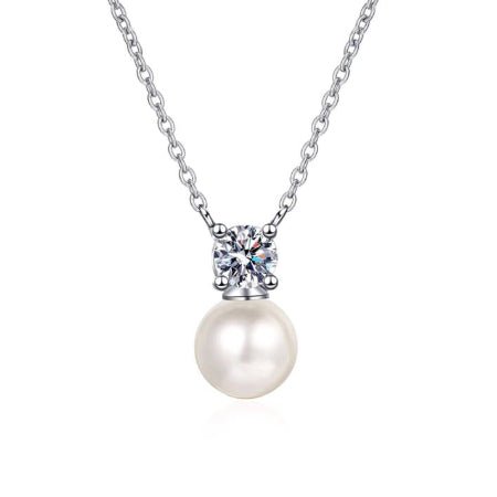 Queen Diamond & Pearl Necklace (Clarity Enhanced) whitegold