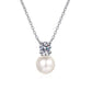 Queen Moissanite & Pearl Necklace whitegold