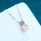 Queen Moissanite & Pearl Necklace whitegold