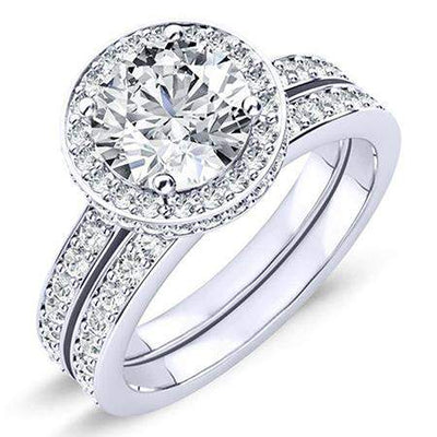 Quince Round Diamond Bridal Set (Lab Grown Igi Cert) whitegold