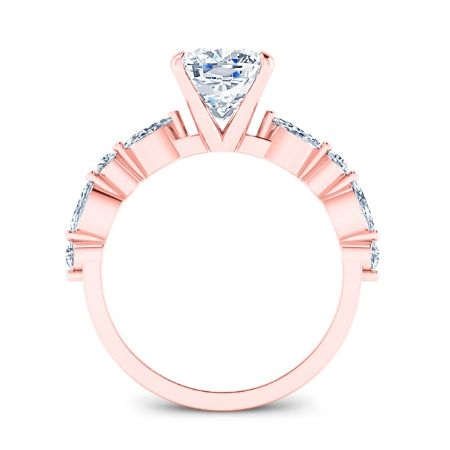 Redbud Cushion Moissanite Engagement Ring rosegold
