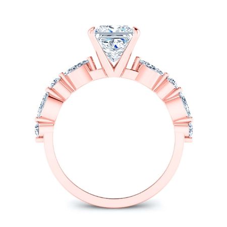 Redbud Diamond Matching Band Only (engagement Ring Not Included) For Ring With Princess Center rosegold