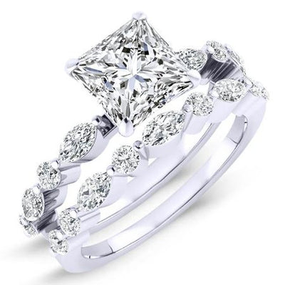 Redbud Diamond Matching Band Only (engagement Ring Not Included) For Ring With Princess Center whitegold