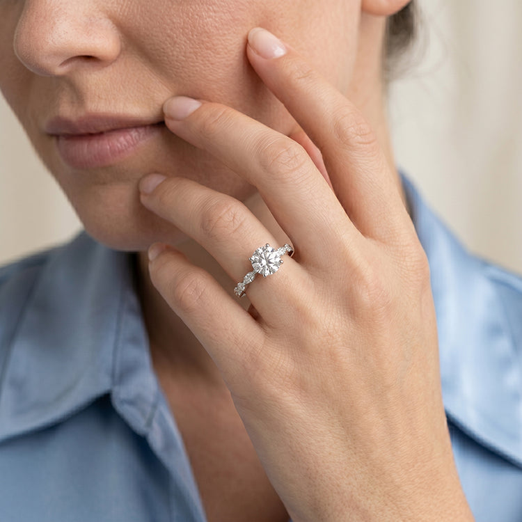 Redbud - GIA Natural Round Diamond Engagement Ring