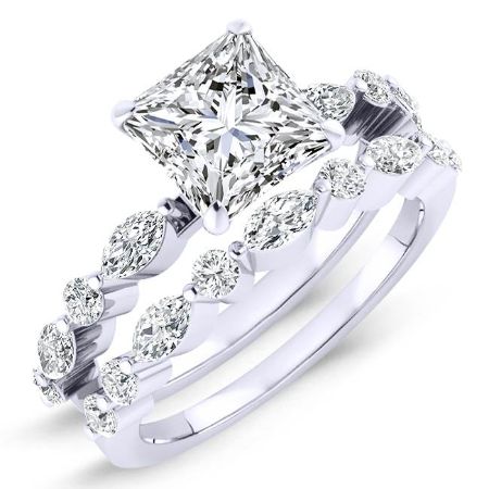 2.00 ct - Redbud - Princess Lab Diamond Bridal Set (IGI Certified)