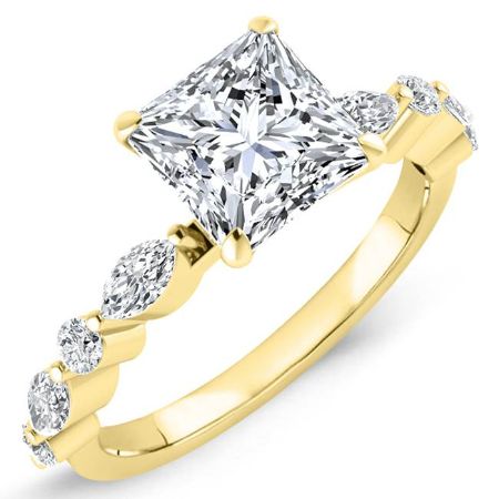 Redbud Princess Diamond Engagement Ring (Lab Grown Igi Cert) yellowgold