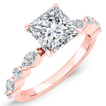 Redbud Princess Moissanite Engagement Ring rosegold