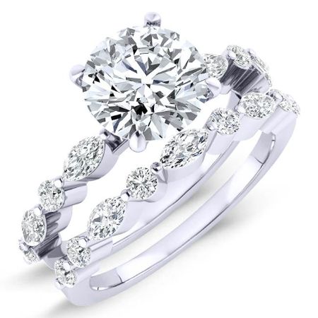 3.00 ct - Redbud - Round Moissanite Bridal Set
