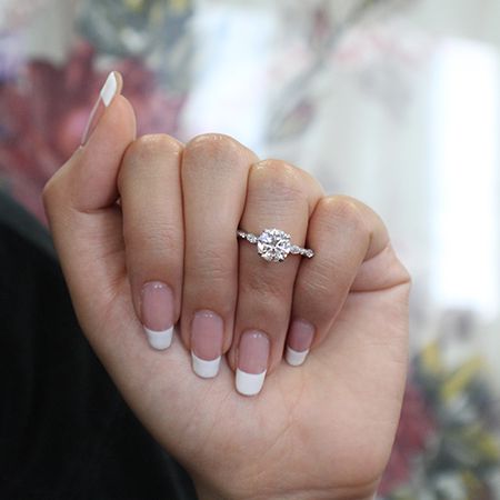 Redbud Round Moissanite Engagement Ring whitegold