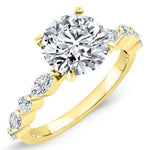 Redbud Round Moissanite Engagement Ring yellowgold
