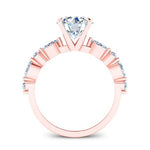 Redbud Round Moissanite Engagement Ring rosegold