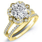 Rockrose Cushion Moissanite Bridal Set yellowgold