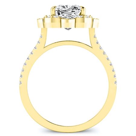Rockrose Cushion Moissanite Engagement Ring yellowgold