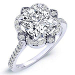 Rockrose Cushion Moissanite Engagement Ring whitegold
