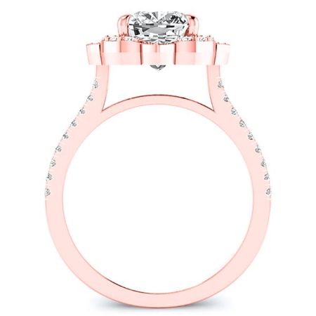 Rockrose Diamond Matching Band Only (engagement Ring Not Included) For Ring With Princess Center rosegold