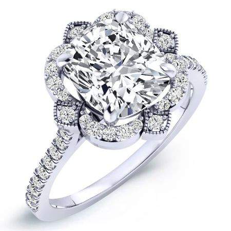 2.00 ct - Rockrose - GIA Natural Cushion Diamond Engagement Ring