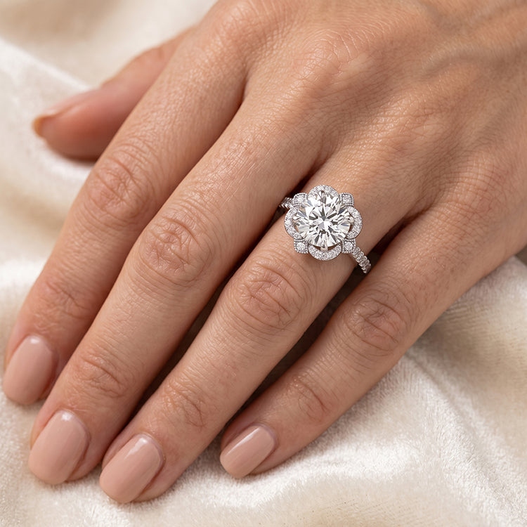 Rockrose - GIA Natural Round Diamond Engagement Ring