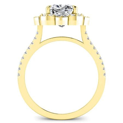 Rockrose Princess Moissanite Engagement Ring yellowgold