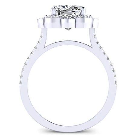 Rockrose Princess Moissanite Engagement Ring whitegold